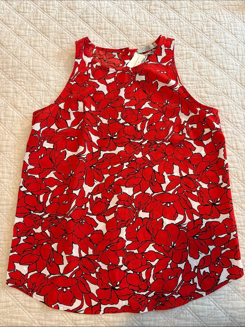 Dalia Red and White Floral Sleeveless Camisole